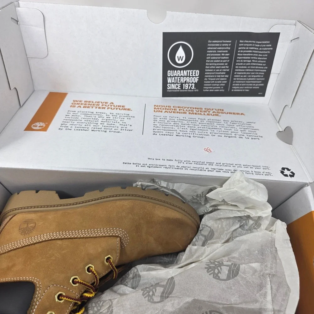 Timberland Classic 6 Inch Waterproof Boot Youth 1.5 Wheat Nubuck TB 010760 713